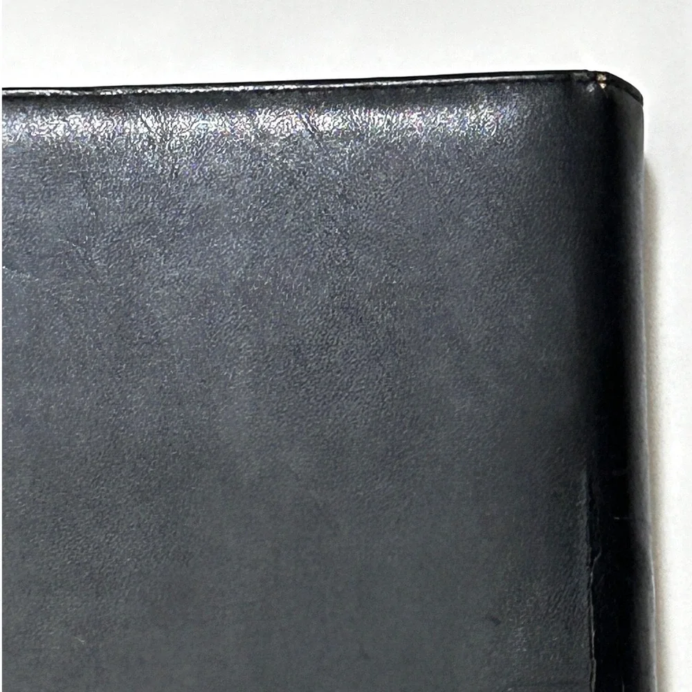 VTG 90s Day-Timer Leather 3 Ring Planner Folio Briefcase Hideaway Handles Black